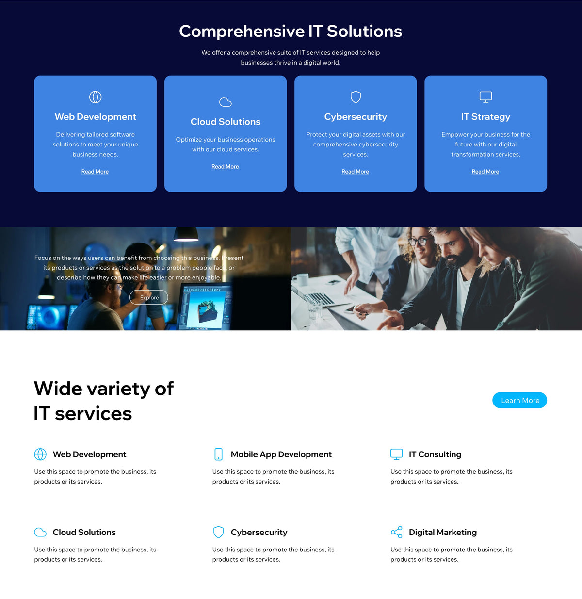 WiseTech – Professional & Modern IT Business Wix Website Template