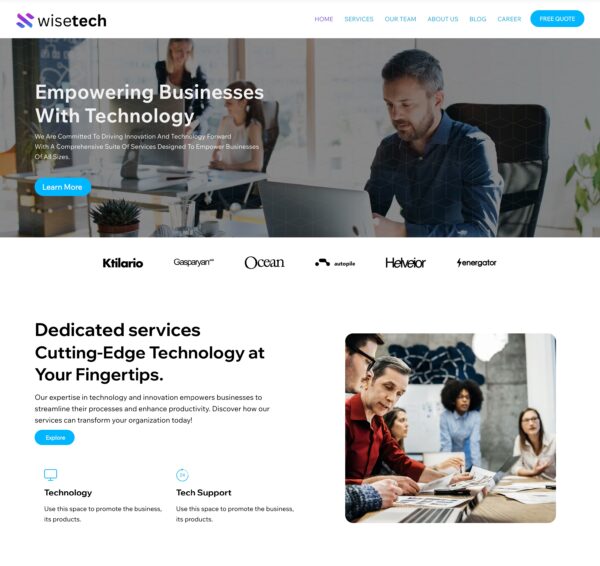 Modern IT Business & Solutions Wix Website Template – Responsive, Animated & Customizable - Image 2