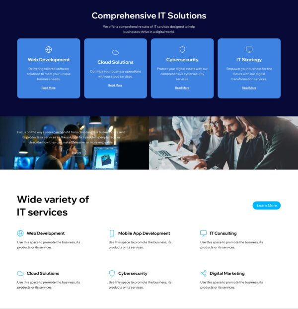 Modern IT Business & Solutions Wix Website Template – Responsive, Animated & Customizable - Image 3